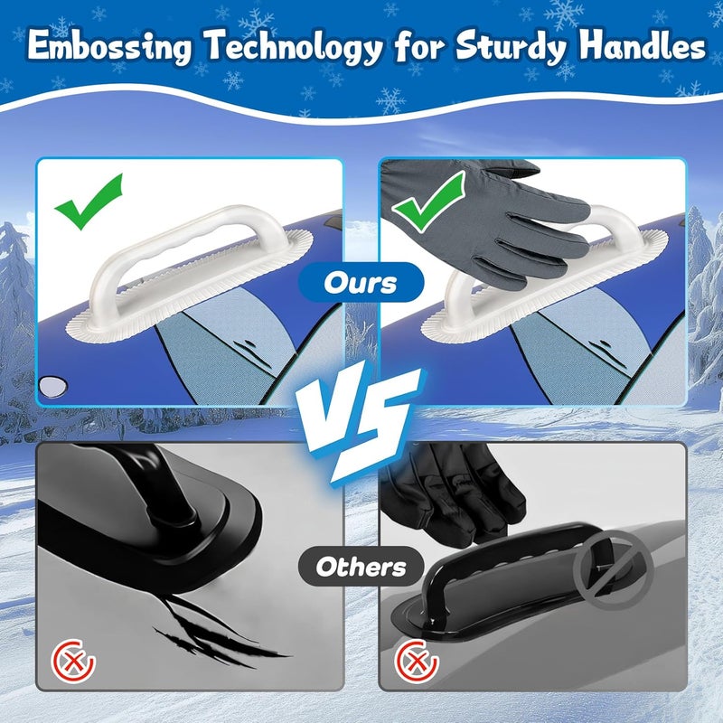 Eugsph Snow Tubes for Kids, 36" Durable Inflatable Snow Sleds, Heavy Duty Thickened Bottom Snow Sled with Sturdy Handles, Sledding Skiing Winter Outdoor Gifts Toys for Kids - Image 5
